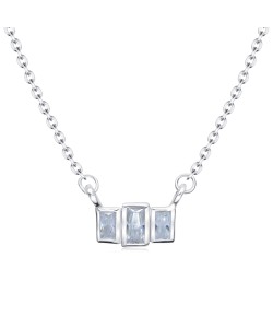 Cutie CZ Design Silver Necklace SPE-4949